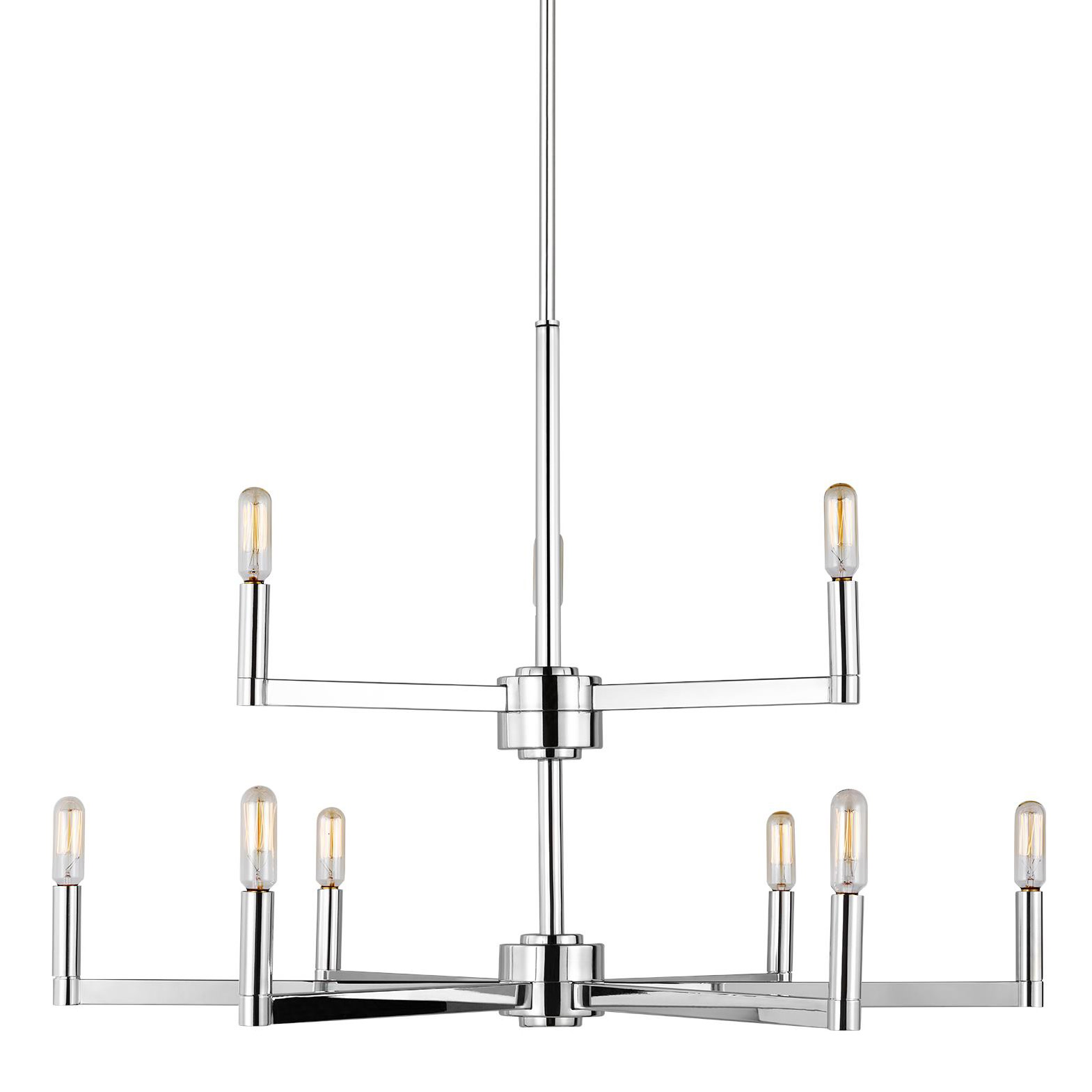 Photos - Chandelier / Lamp Visual Comfort 3164209 Fullton 9 Light 30" Wide Chandelier Chrome Indoor Lighting Chandeliers 3164209-05