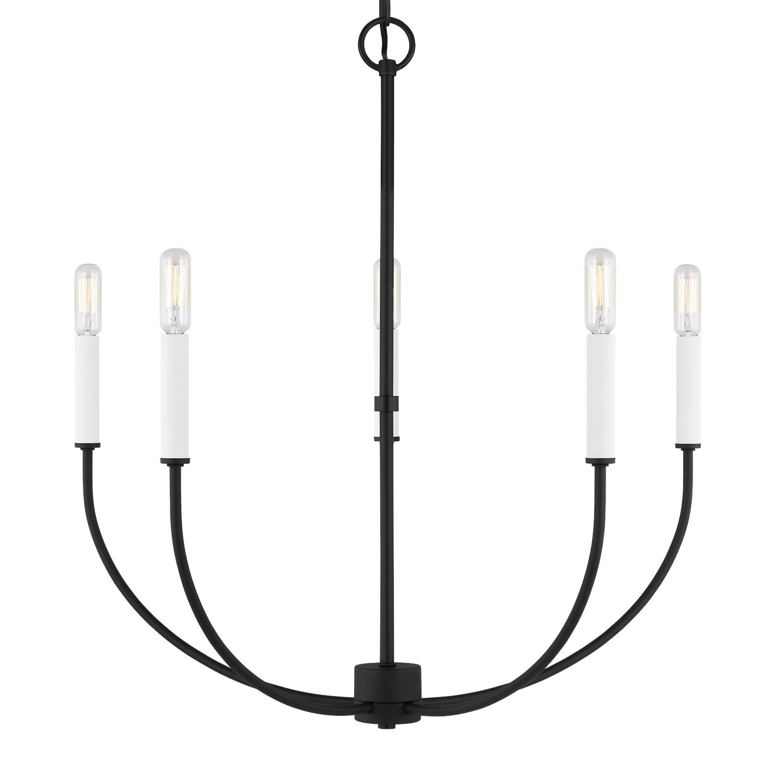 Photos - Chandelier / Lamp Visual Comfort 3167105EN Greenwich 5 Light 24" Wide LED Chandelier Midnight Black Indoor Lighting Chandeliers 3167105EN-112