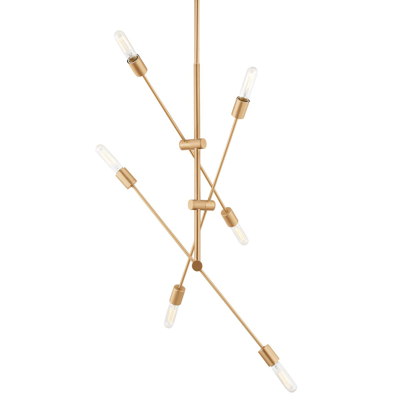 Photos - Chandelier / Lamp Axis Visual Comfort 3200506  6 Light 40" Wide Abstract Sputnik Chandelier Satin Brass Indoor Lighting Chandeliers 3200506-848 