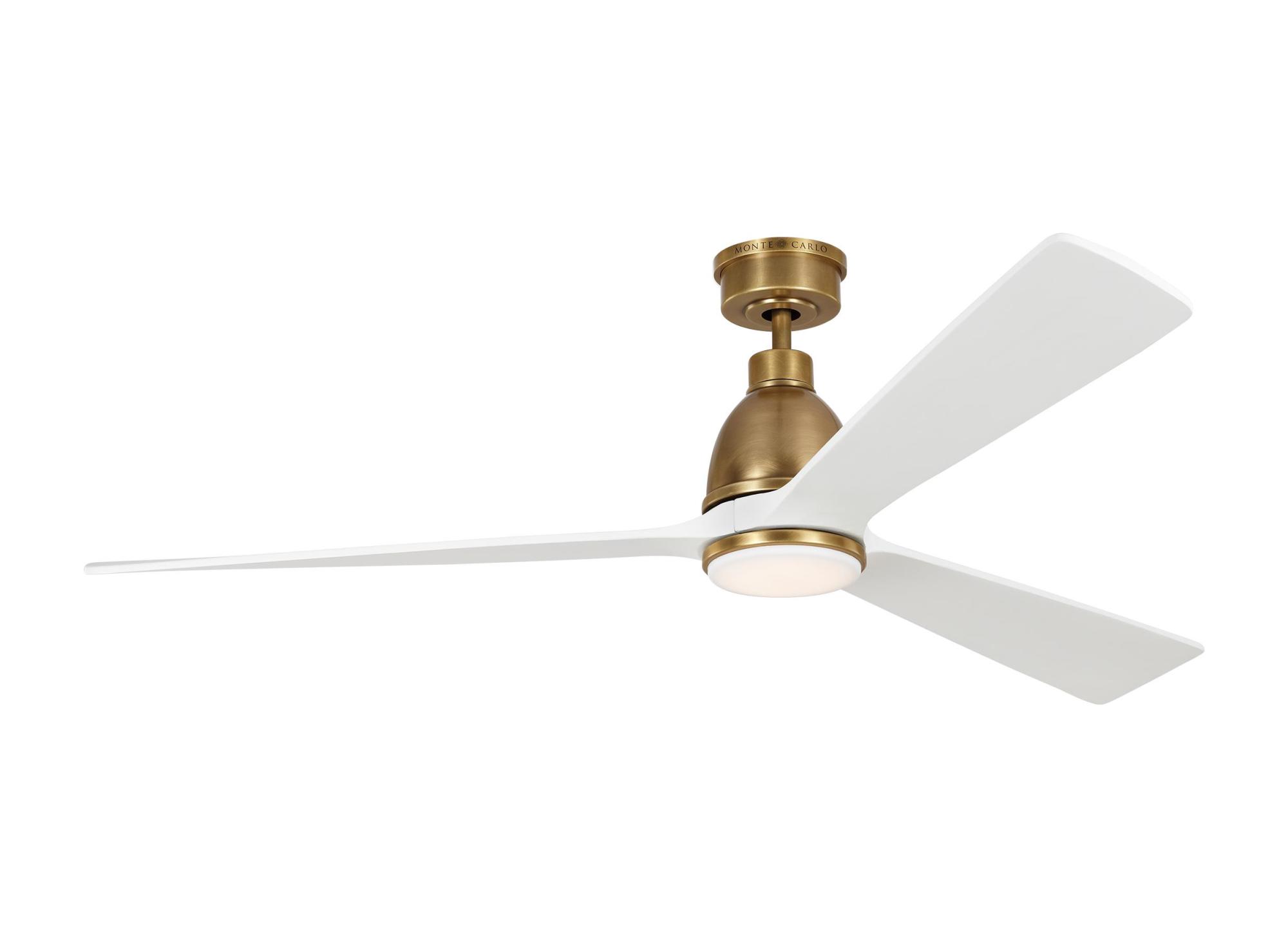 Photos - Fan Comfort Visual  3BRYSM60D Bryden 60" 3 Blade Smart LED Indoor Ceiling  with Remote Control Hand Rubbed Brass s Ceiling 