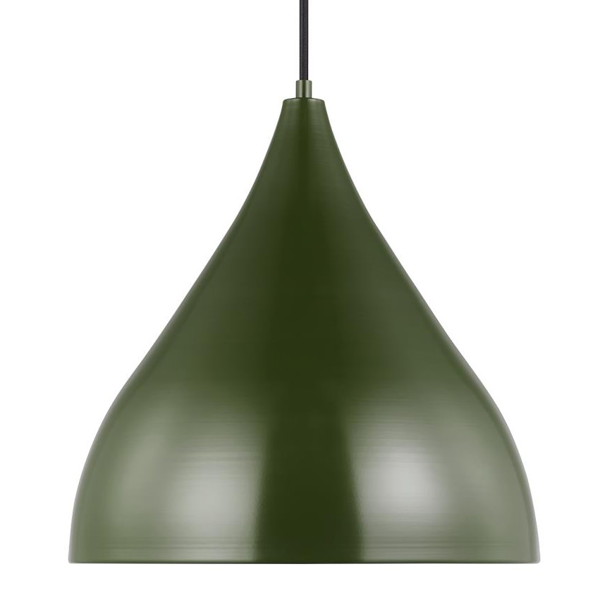 Photos - Chandelier / Lamp Wide Visual Comfort 6645301EN3 Oden 14" LED Pendant Olive Indoor Lighting Pendants 6645301EN3-145