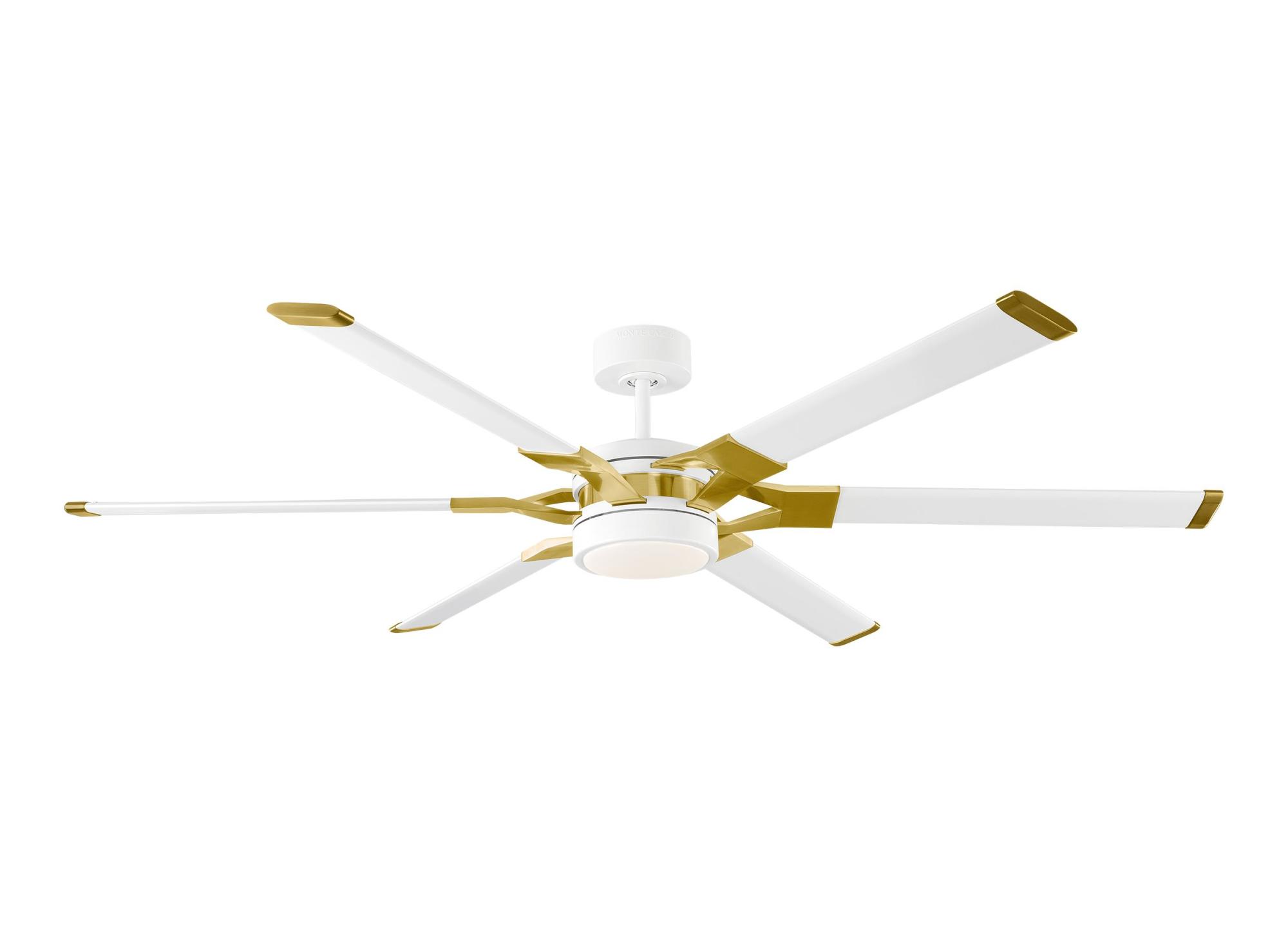 Photos - Fan Visual Comfort 6LFR62D Loft 62 62" 6 Blade LED Indoor Ceiling  with Remote Control Matte White / Burnished Brass s Cei