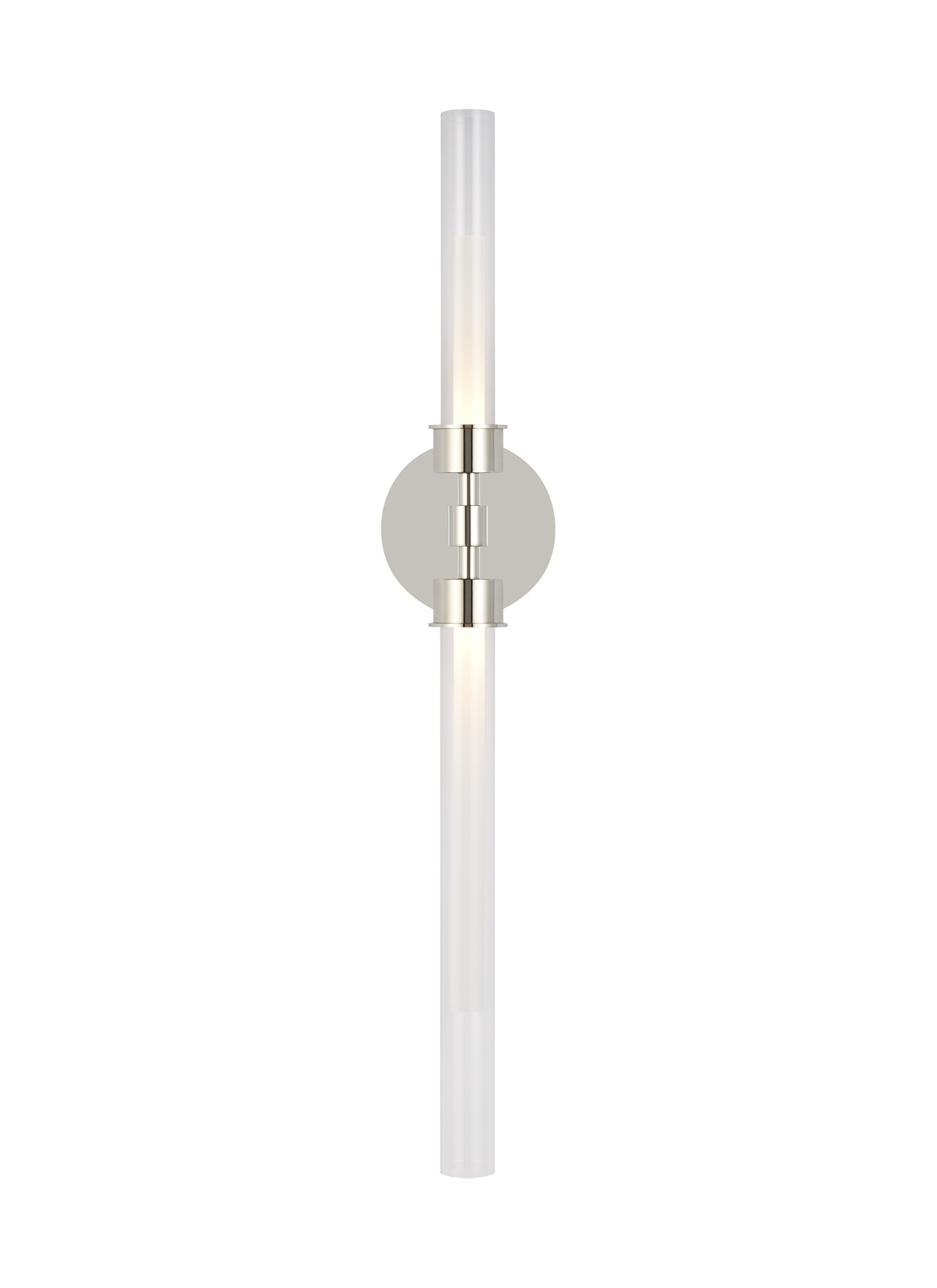 Photos - Chandelier / Lamp NICKEL Visual Comfort 700BCLNG2-LED9-277 Linger 2 Light 32" Tall LED Bathroom Sconce - 277V Polished  / 3000K Indoor Lighting 