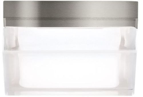 Photos - Chandelier / Lamp Wide Visual Comfort 700BXS-LED Boxie 6"  LED Natural Brass Flush Mount Square Ceiling Fixture Satin Nickel Indoor Lighting Ce 