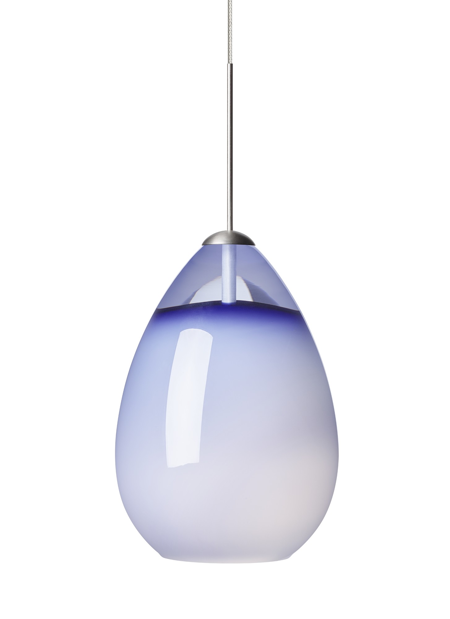 Photos - Chandelier / Lamp Alina Pro Visual Comfort 700FJALIU-LEDS930 Alina 4" Wide LED Mini Pendant with Steel Blue Shade Satin Nickel Indoor Lighting Pendants 