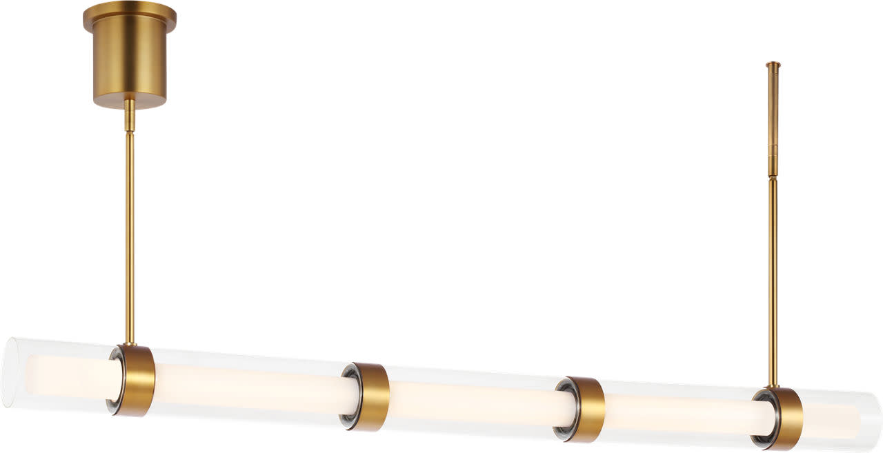 Photos - Chandelier / Lamp Wide Visual Comfort 700LSWIT7-LED930 Wit 7 Light 84" LED Linear Chandelier Aged Brass Indoor Lighting Chandeliers 700LSWIT7R