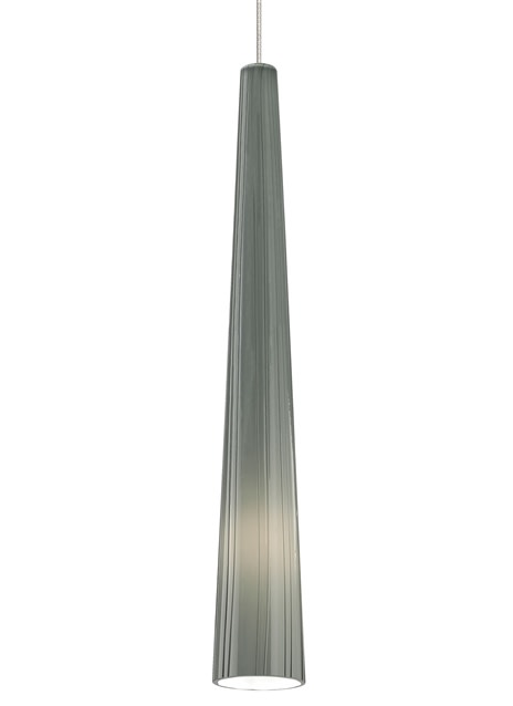 Visual Comfort 700MOZENL-LEDS930 Zenith LED Mini Pendant with Shade Satin Nickel / Smoke Shade Rail Lighting Pendants