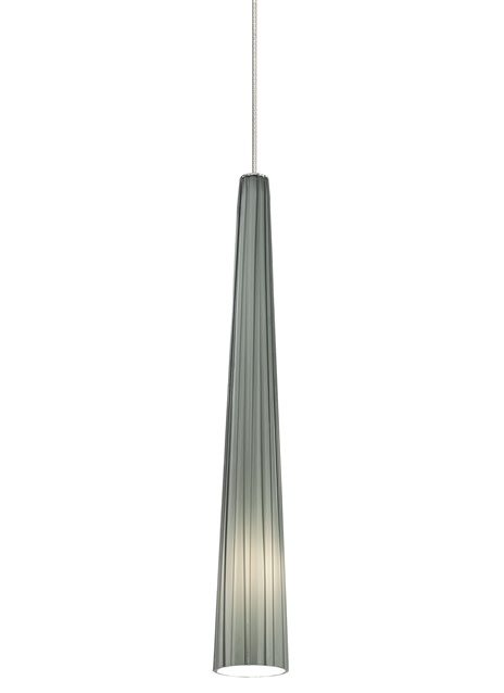 Visual Comfort 700MOZENS-LEDS930 Zenith 3000K LED Mini Pendant Satin Nickel / Smoke Shade Rail Lighting Pendants