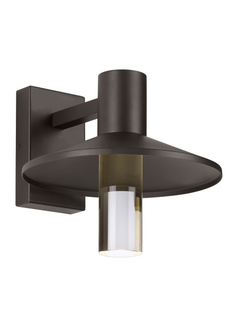 Photos - Floodlight / Street Light Comfort Visual  700OWASHH92712CUNV Ash 12" Tall LED Wall Sconce with Shade Bronze Outdoor Lighting Wall Sconces 700OWASHH9271 