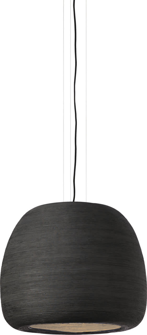 Photos - Chandelier / Lamp Visual Comfort 700TDKRMPL Karam 1 Light Pendant with Hand-Painted Ceramic Shade Black / Black Indoor Lighting Pendants 700TD