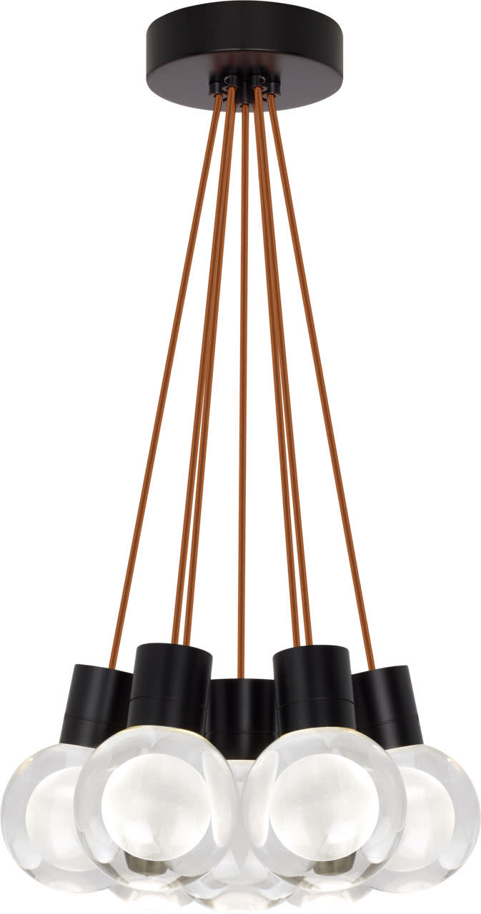 Photos - Chandelier / Lamp Mina Visual Comfort 700TDMINAP7C-LED930 7 Light 15-3/32" Wide LED Multi Light Pendant with a Clear Outer and Inner Etched Gl