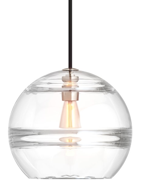 Photos - Chandelier / Lamp Sedona Visual Comfort 700TDSDNLPC-LED927  12" Wide LED Pendant with Clear Glass Shade and LED Bulb Satin Nickel Indoor Lighti 