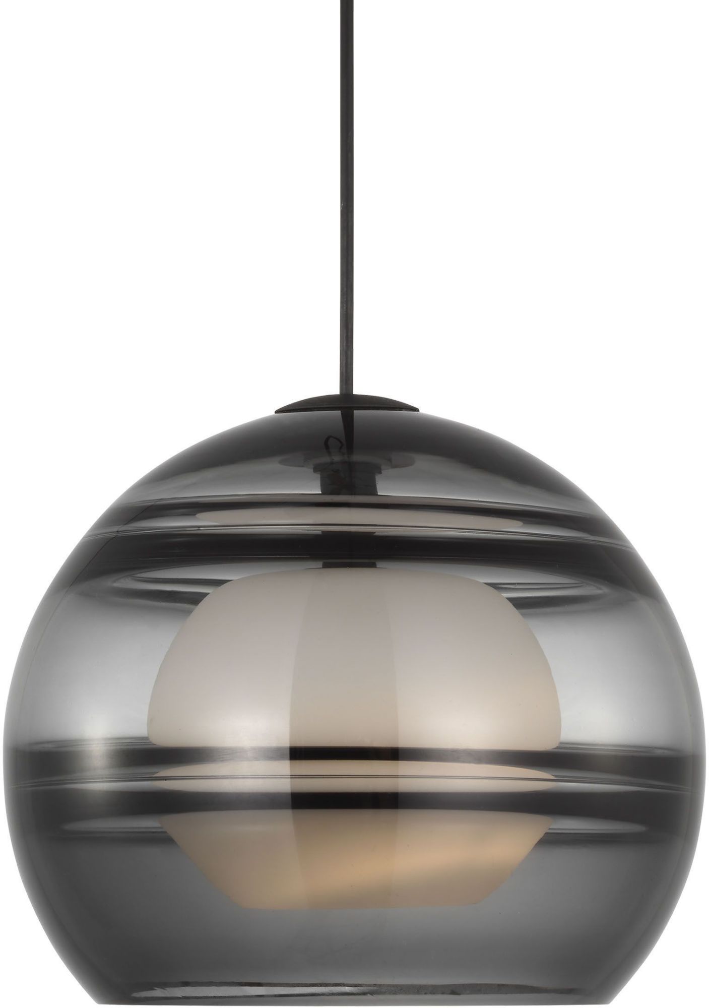 Photos - Chandelier / Lamp Visual Comfort 700TDSDNLPK Sedona 12" Wide Pendant with Smoked Glass Shade Nightshade Black Indoor Lighting Pendants 700TDSD