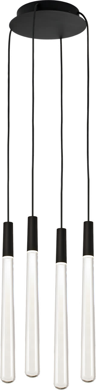 Photos - Chandelier / Lamp Visual Comfort 700TRSPPYLC4R-LED930 Pylon 44" Wide Crystal Chandelier Nightshade Black Indoor Lighting Chandeliers 700TRSPPY