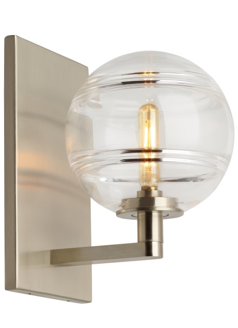 Photos - Chandelier / Lamp Visual Comfort 700WSSDN Sedona Single Light 9" Tall Wall Sconce Satin Nickel / Clear Indoor Lighting Wall Sconces 700WSSDNCS
