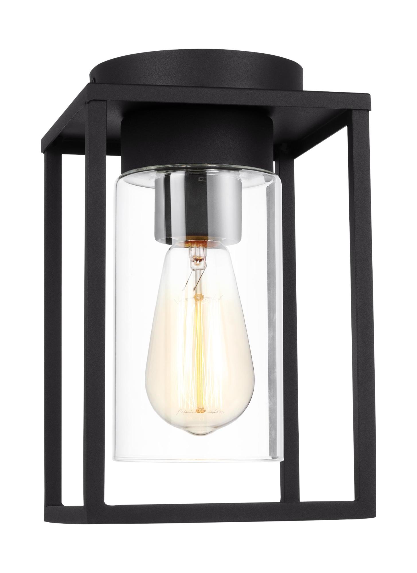 Photos - Floodlight / Street Light Vado Visual Comfort 7831101 6" Wide Flush Mount Outdoor Ceiling Fixture with Clear Glass Shade Black Outdoor Lighting Ceilin