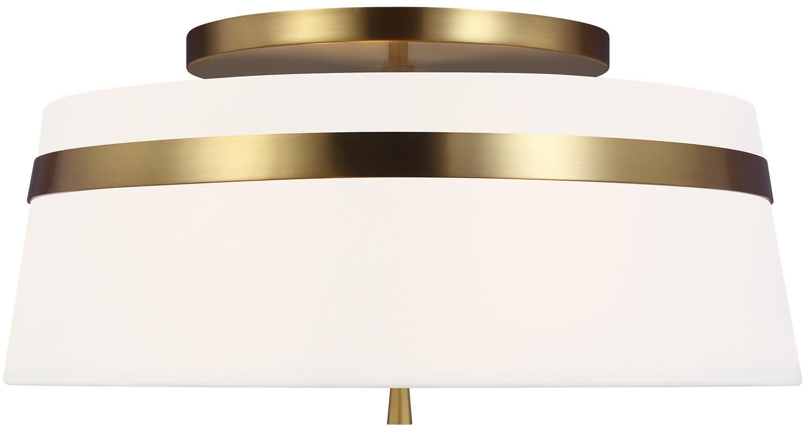 Photos - Chandelier / Lamp Wide Visual Comfort AF1153 Cordtlandt 3 Light 19"  Semi-flush Ceiling Fixture Burnished Brass Indoor Lighting Ceiling Fixture 