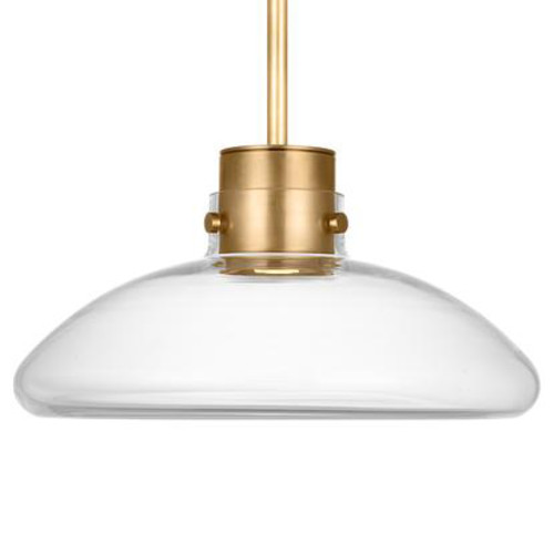 Photos - Chandelier / Lamp Morgan Visual Comfort AKPD594WD  16" Wide LED Pendant Hand-Rubbed Antique Brass / Clear Glass Indoor Lighting Pendants AKPD59 