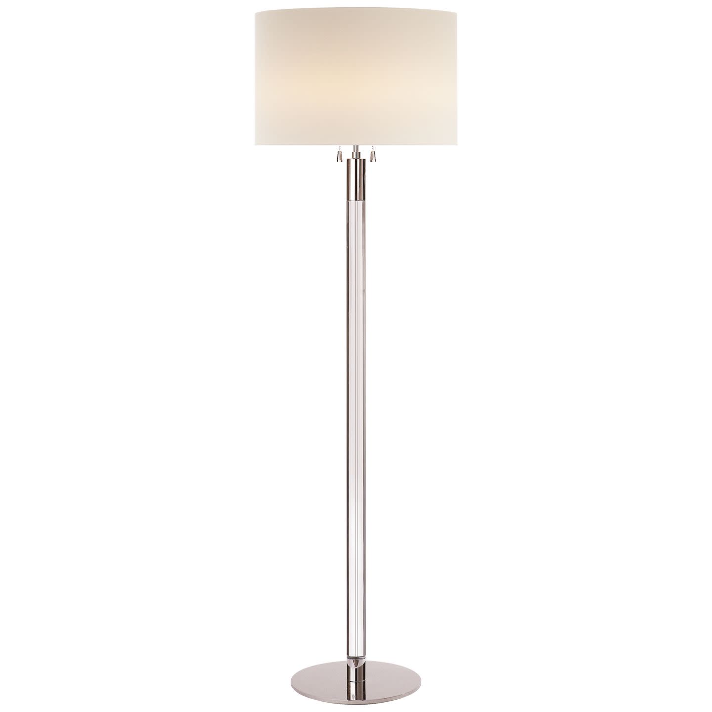 Photos - Chandelier / Lamp RIGA Visual Comfort ARN1005L  60" Floor Lamp with Linen Shade by AERIN Polished Nickel Lamps Floor Lamps ARN 1005PN/CG-L 