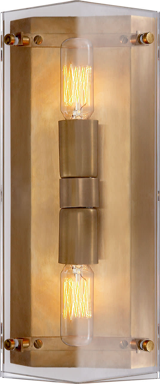 Photos - Chandelier / Lamp Clayton Visual Comfort ARN2043 2 Light 13" Tall Wall Sconce Crystal Indoor Lighting Wall Sconces ARN 2043CG