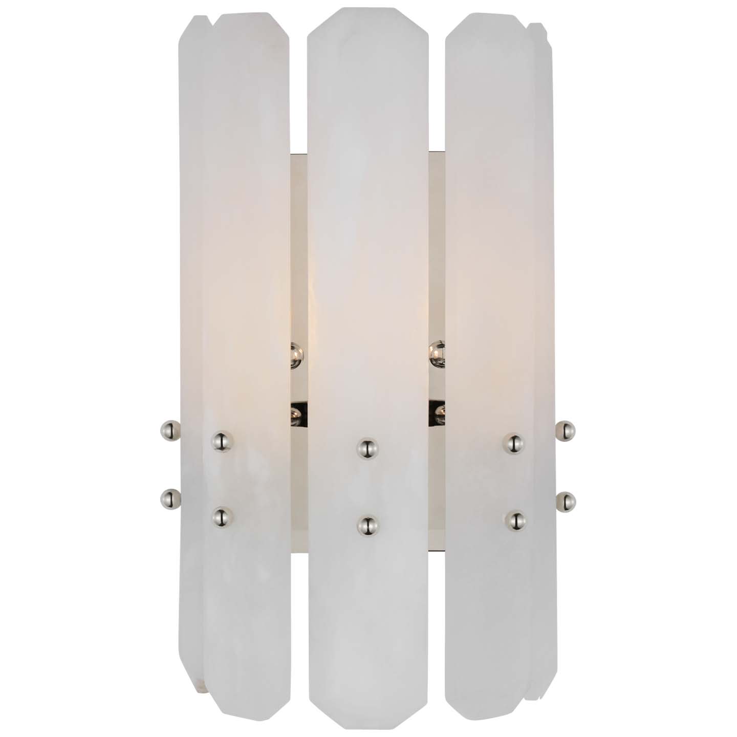 Photos - Chandelier / Lamp NICKEL Visual Comfort ARN2124 Bonnington 12" Tall Wall Sconce Polished  / Alabaster Indoor Lighting Wall Sconces ARN 2124PN-A 