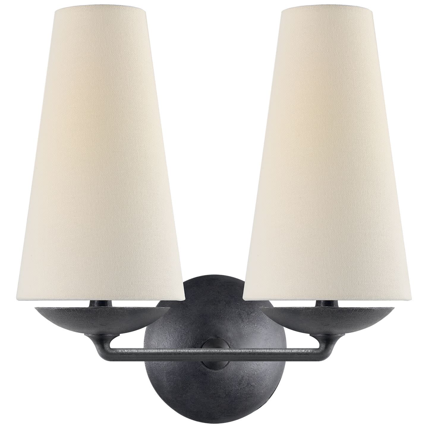 Photos - Chandelier / Lamp Wide Visual Comfort ARN2202L Fontaine 13-1/4"  Wall Sconce with Linen Shade Aged Iron Indoor Lighting Wall Sconces ARN 2202AI 