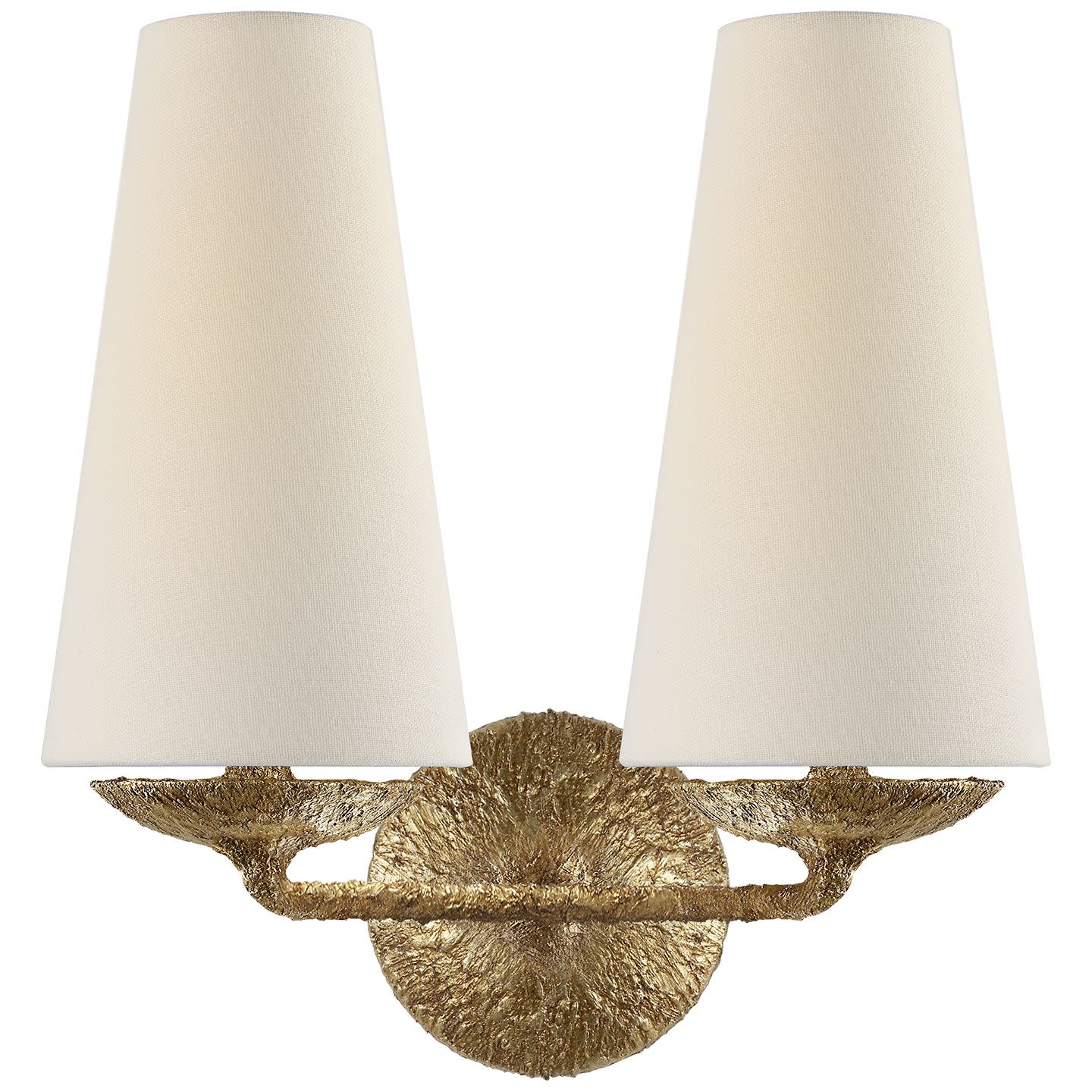 Photos - Chandelier / Lamp Wide Visual Comfort ARN2202L Fontaine 13-1/4"  Wall Sconce with Linen Shade Gilded Plaster Indoor Lighting Wall Sconces ARN 2 