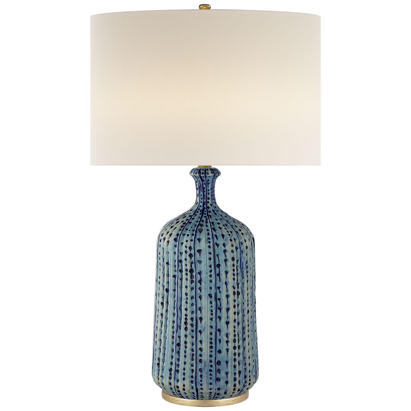 Photos - Desk Lamp Comfort Visual  ARN3608L Culloden 33" Table Lamp by AERIN Pebbled Aquamarine Lamps Table Lamps ARN 3608PA-L 