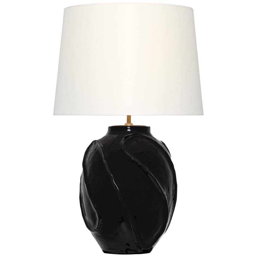 Photos - Desk Lamp Comfort Visual  ARN3684 Idalia 29" Tall Vase Table Lamp Raven Black / Linen Lamps Table Lamps ARN 3684RBK-L 