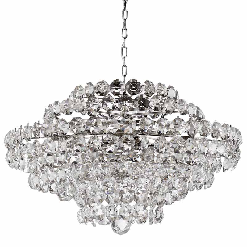 Photos - Chandelier / Lamp NICKEL Visual Comfort ARN5120CG Sanger 36" Chandelier by AERIN Polished  Indoor Lighting Chandeliers ARN 5120PN-CG 