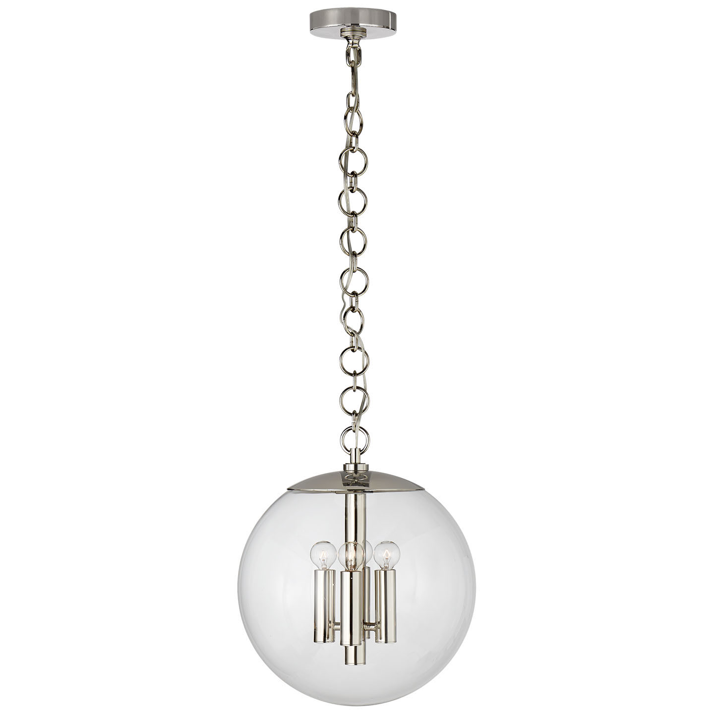 Photos - Chandelier / Lamp NICKEL Visual Comfort ARN5255 Turenne 14" Pendant Light by AERIN Polished  Indoor Lighting Pendants ARN 5255PN-CG 