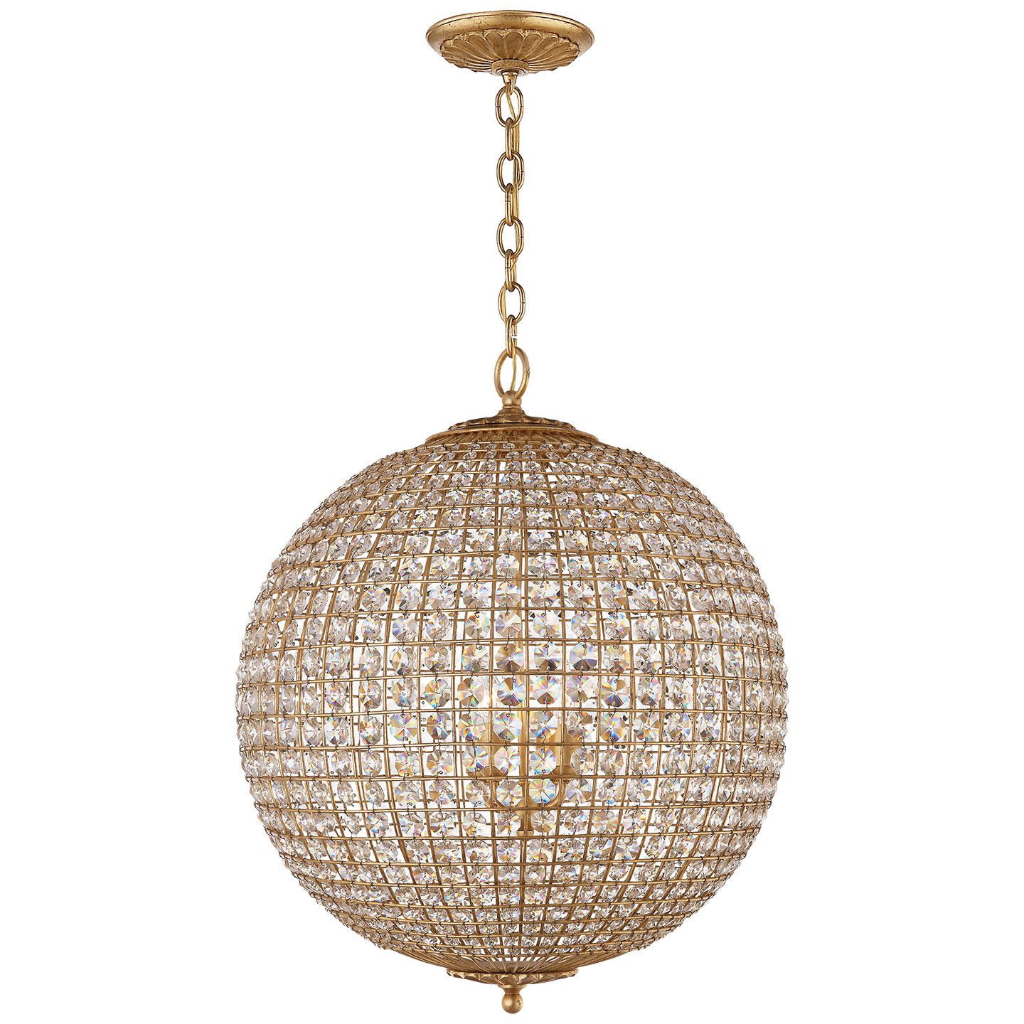 Photos - Chandelier / Lamp Visual Comfort ARN5101CG Renwick 23" Large Sphere Chandelier with Crystal by AERIN Gild Indoor Lighting Chandeliers ARN 5101