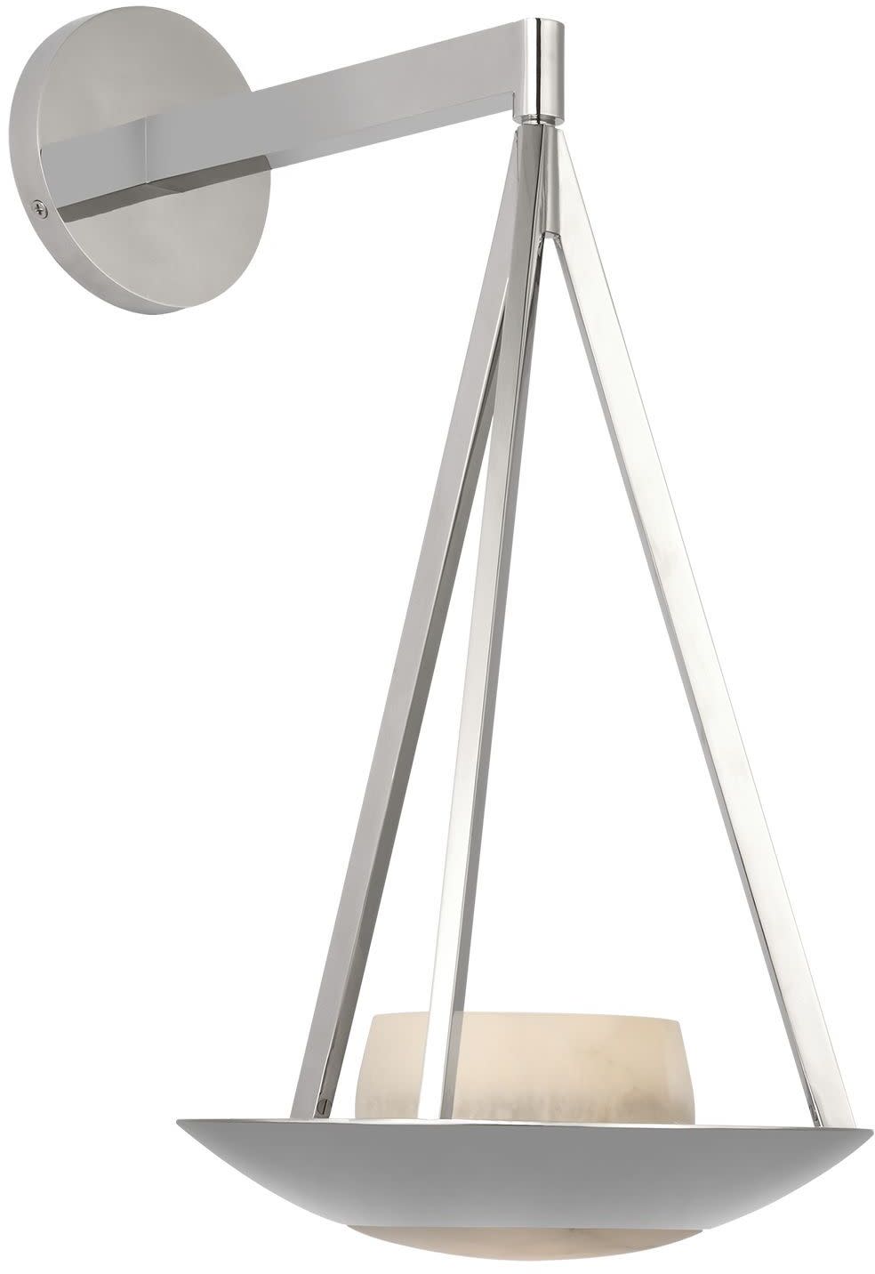 Photos - Chandelier / Lamp NICKEL Visual Comfort BBL 2165-ALB Divina 19" Tall LED Wall Sconce Polished  Indoor Lighting Wall Sconces BBL 2165PN-ALB 