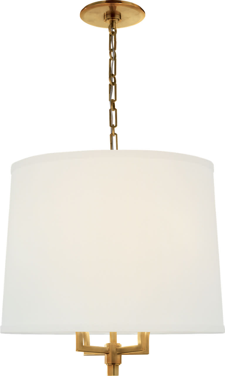 Photos - Chandelier / Lamp Barbara Visual Comfort BBL5030L Westport 23" Large Hanging Linen Shade by Barry Soft Brass Indoor Lighting Chandeliers BBL 5