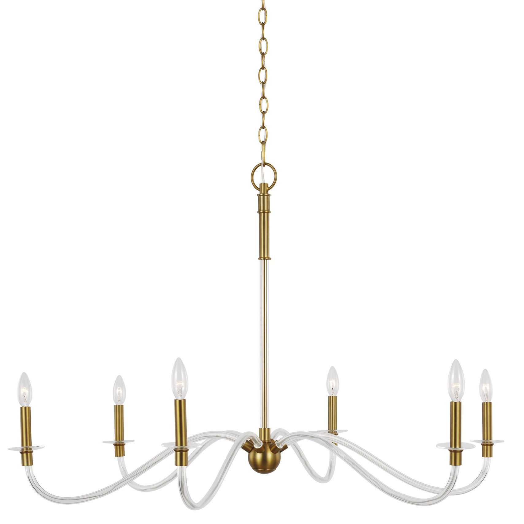 Photos - Chandelier / Lamp Hanover Visual Comfort CC1326  6 Light 42" Wide Chandelier Burnished Brass Indoor Lighting Chandeliers CC1326BBS 
