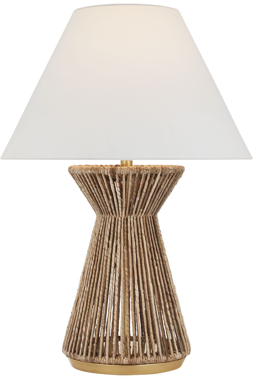 Photos - Desk Lamp Comfort Visual CHA 8016-L Antigua 30" Tall Buffet Table Lamp Natural Abaca / Antique-Burnished Brass Lamps Table Lamps CHA 8