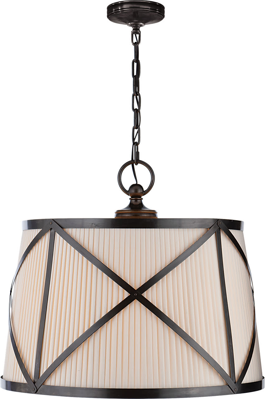 Photos - Chandelier / Lamp Visual Comfort CHC1483L Grosvenor 24" Shaded Chandelier by E. F. Chapman Bronze Indoor Lighting Chandeliers CHC 1483BZ-L