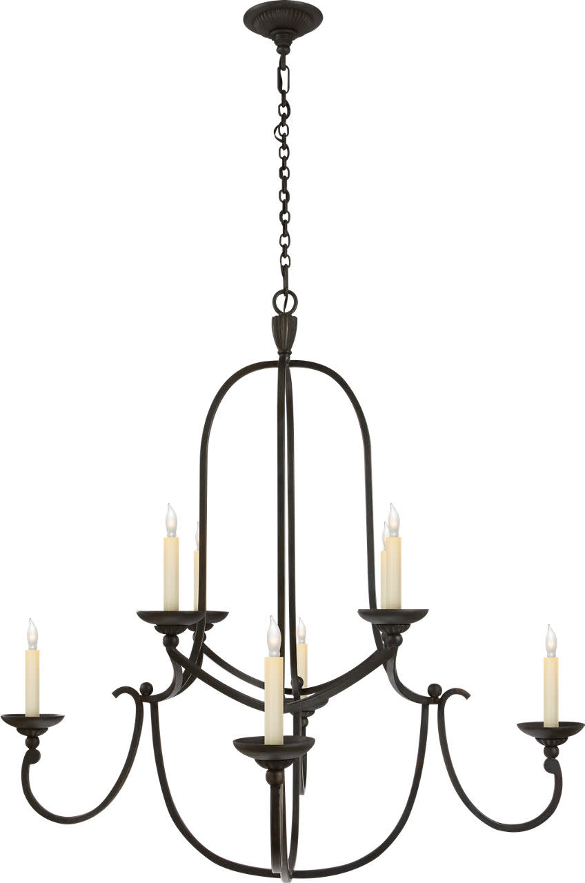 Photos - Chandelier / Lamp Medium Visual Comfort CHC1494 Flemish 36" Round Chandelier by E. F. Chapman Aged Iron Indoor Lighting Chandeliers CHC 1494AI