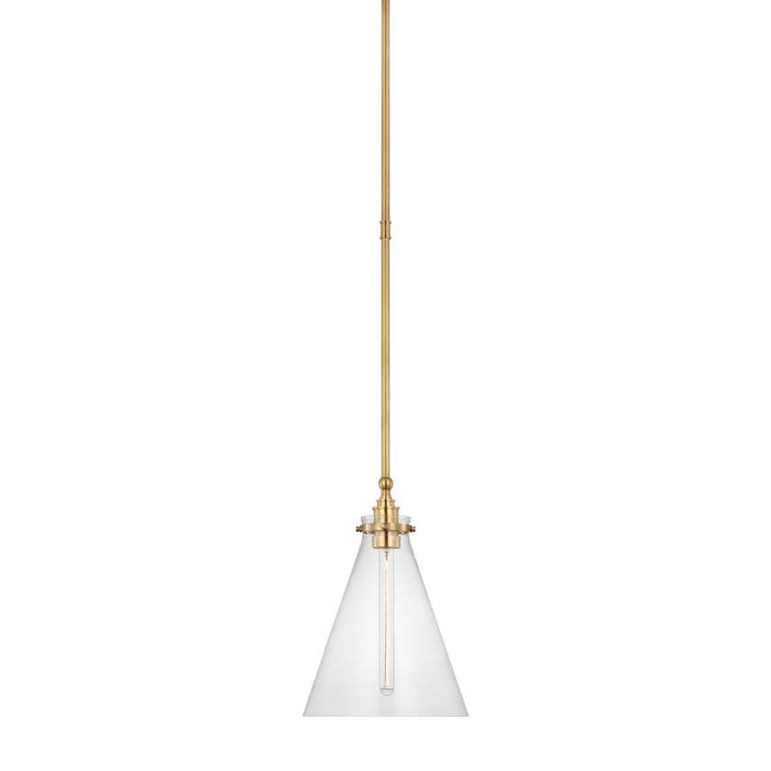 Photos - Chandelier / Lamp Wide Visual Comfort CHC5530 Parkington 11" Pendant Antique-Burnished Brass / Clear Glass Indoor Lighting Pendants CHC 5530AB