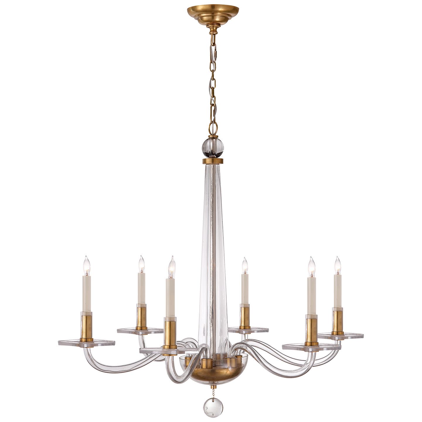 Photos - Chandelier / Lamp Robinson Visual Comfort CHC1140  32" Medium Chandelier with Clear Glass by E. F. Chapman Antique Brass Indoor Lighting Chande 