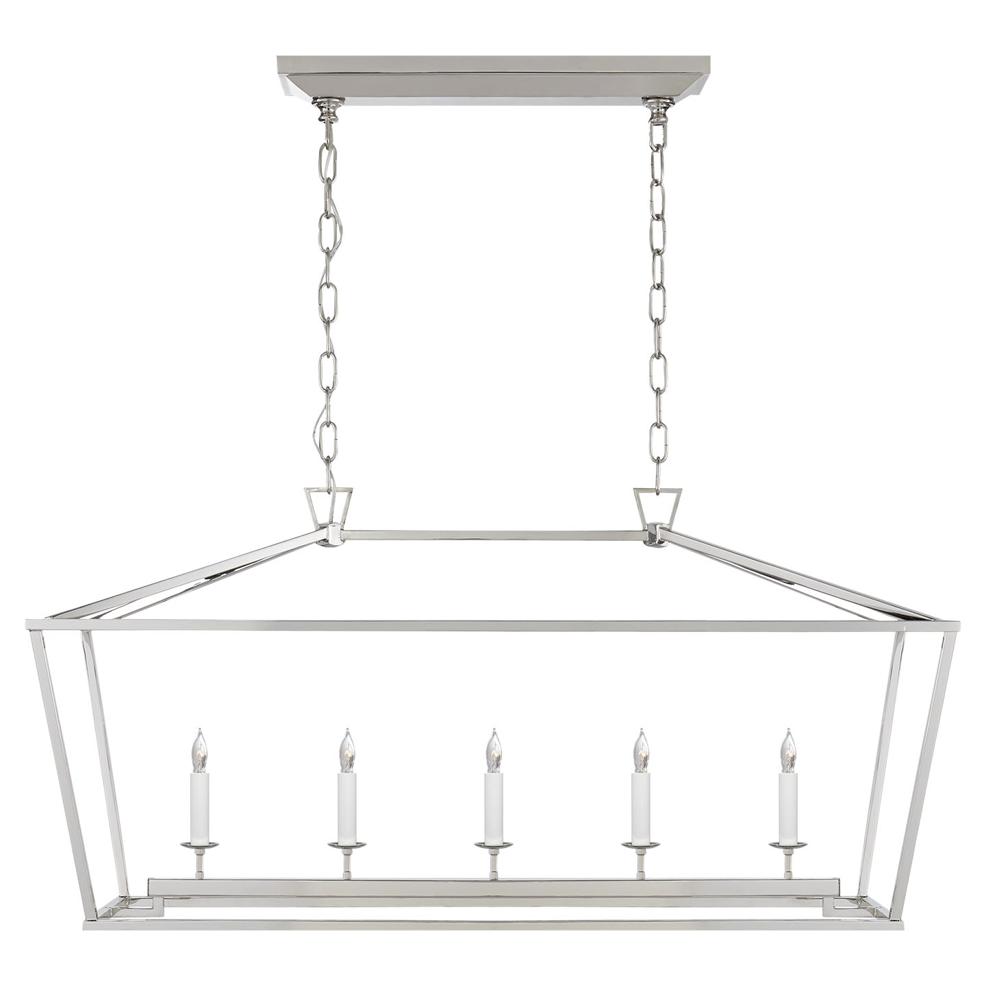 Photos - Chandelier / Lamp Medium Visual Comfort CHC2156 Darlana 41"  Linear Lantern by E. F. Chapman Polished Nickel Indoor Lighting Chandeliers CHC 21 