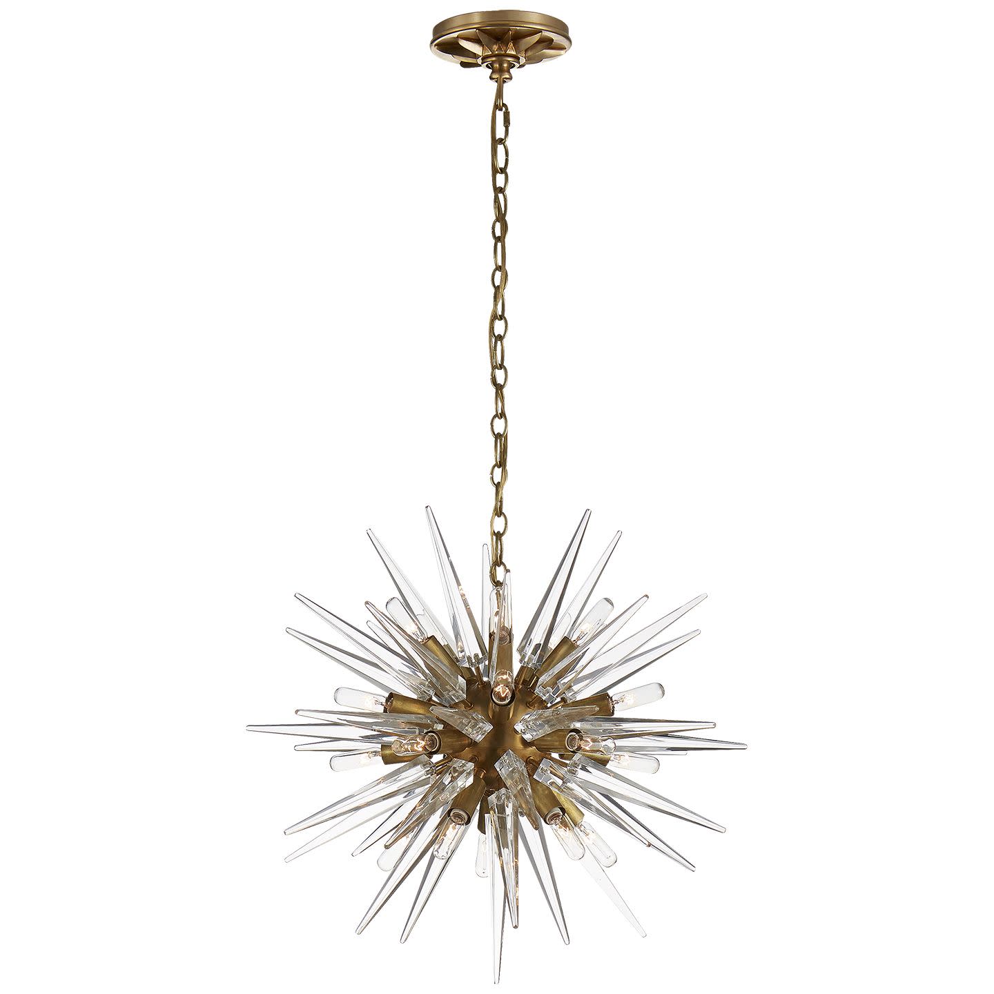 Photos - Chandelier / Lamp Sputnik Visual Comfort CHC5286CA Quincy 20" Small  Chandelier with Clear Acrylic by E. F. Chapman Antique Burnished Brass Ind 