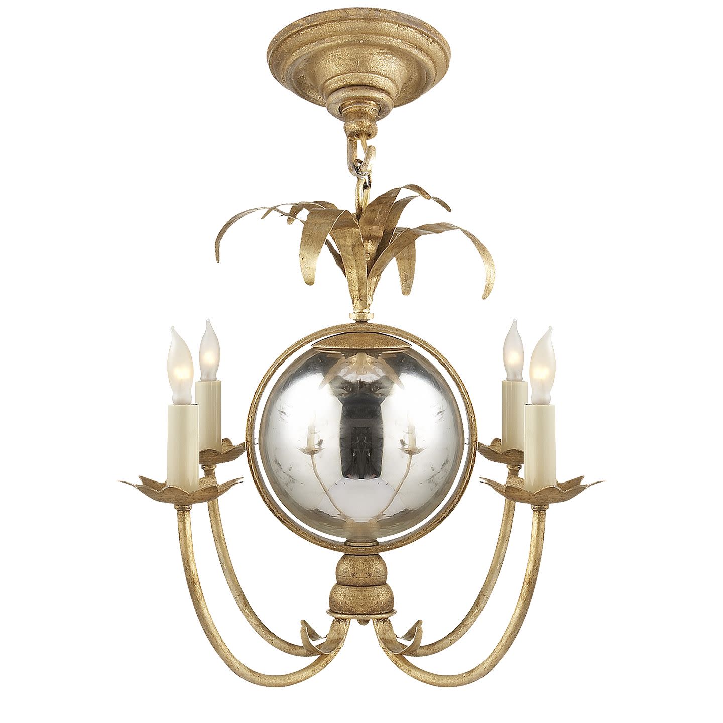 Photos - Chandelier / Lamp Gramercy Visual Comfort CHC5370  17" Mini Chandelier by E. F. Chapman Gilded Iron Indoor Lighting Chandeliers CHC 5370GI 