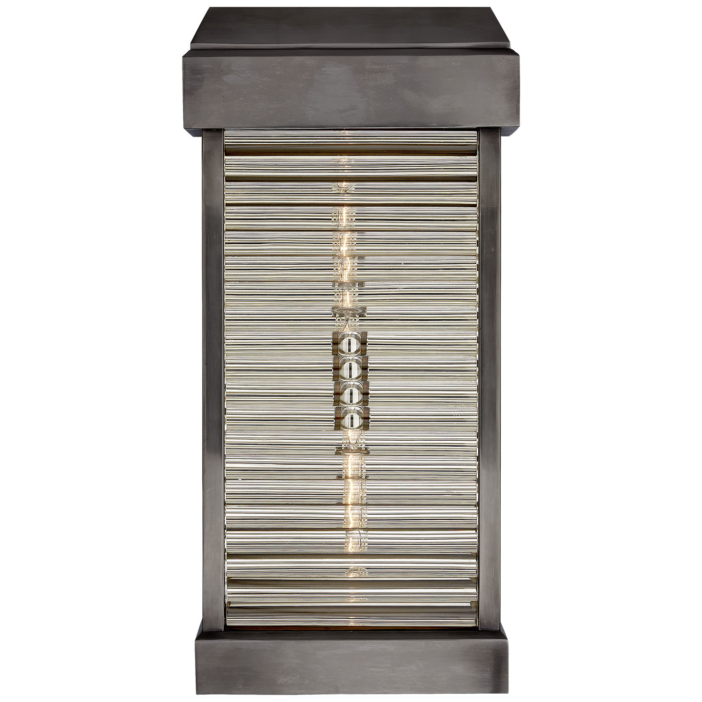 Photos - Floodlight / Street Light Comfort Visual  CHO2019 Dunmore 23" Large Curved Glass Louver Sconce Light by Chapman & Myers Bronze Outdoor Lighting Wall Sc 