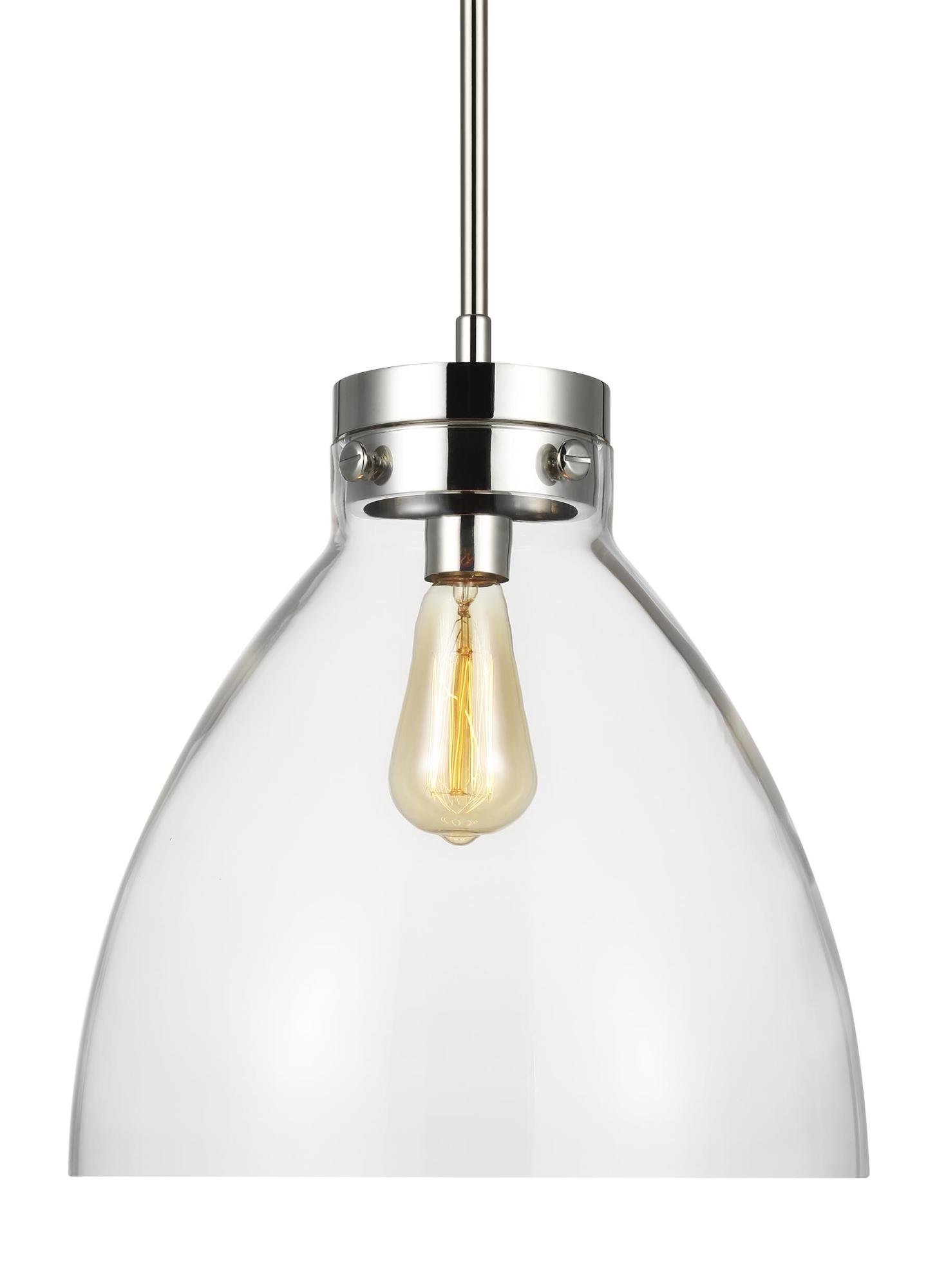 Photos - Chandelier / Lamp Garrett Visual Comfort CP1121  14" Wide Pendant Polished Nickel Indoor Lighting Pendants CP1121PN 