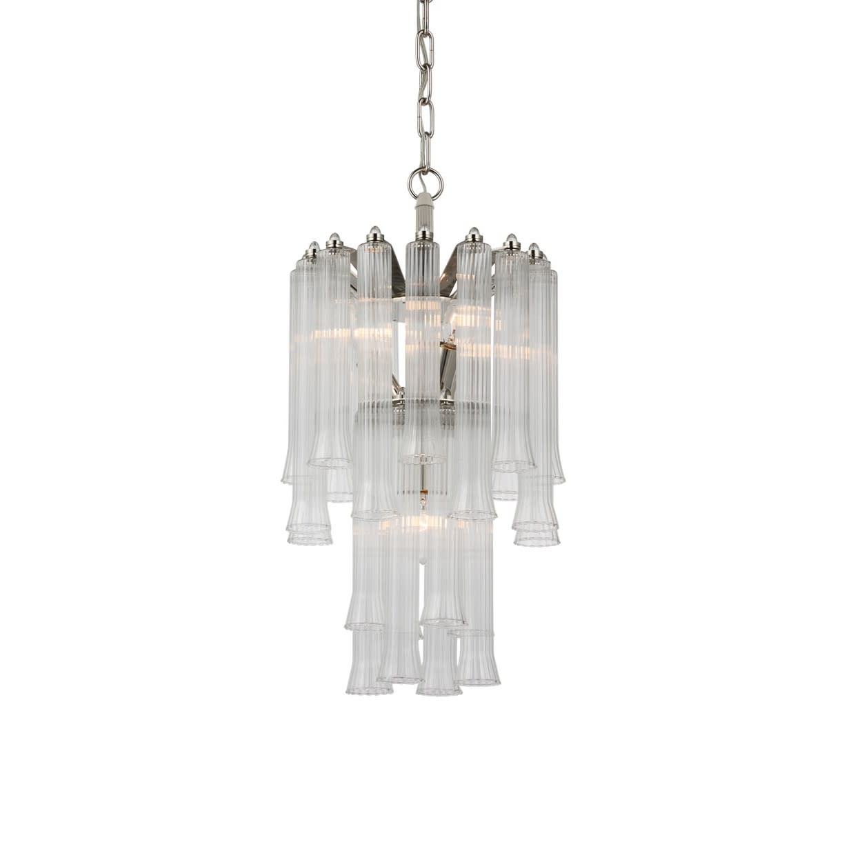 Photos - Chandelier / Lamp Visual Comfort JN 5250-CG Lorelei 4 Light 12" Wide Empire Chandelier Polished Nickel Indoor Lighting Chandeliers JN 5250PN-C