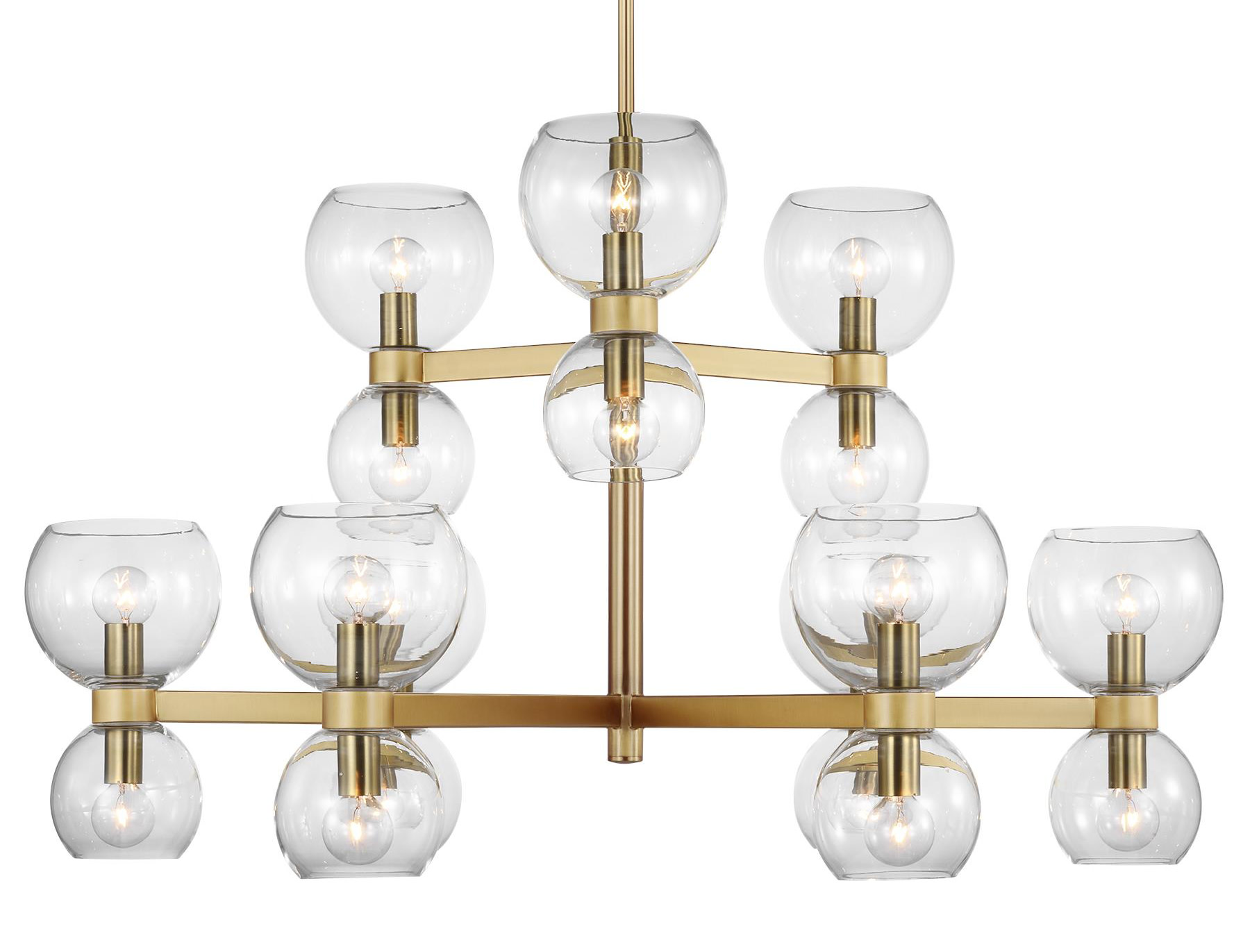 Photos - Chandelier / Lamp Visual Comfort KSC10018CG Londyn 18 Light 37" Wide Chandelier Burnished Brass Indoor Lighting Chandeliers KSC10018BBSCG