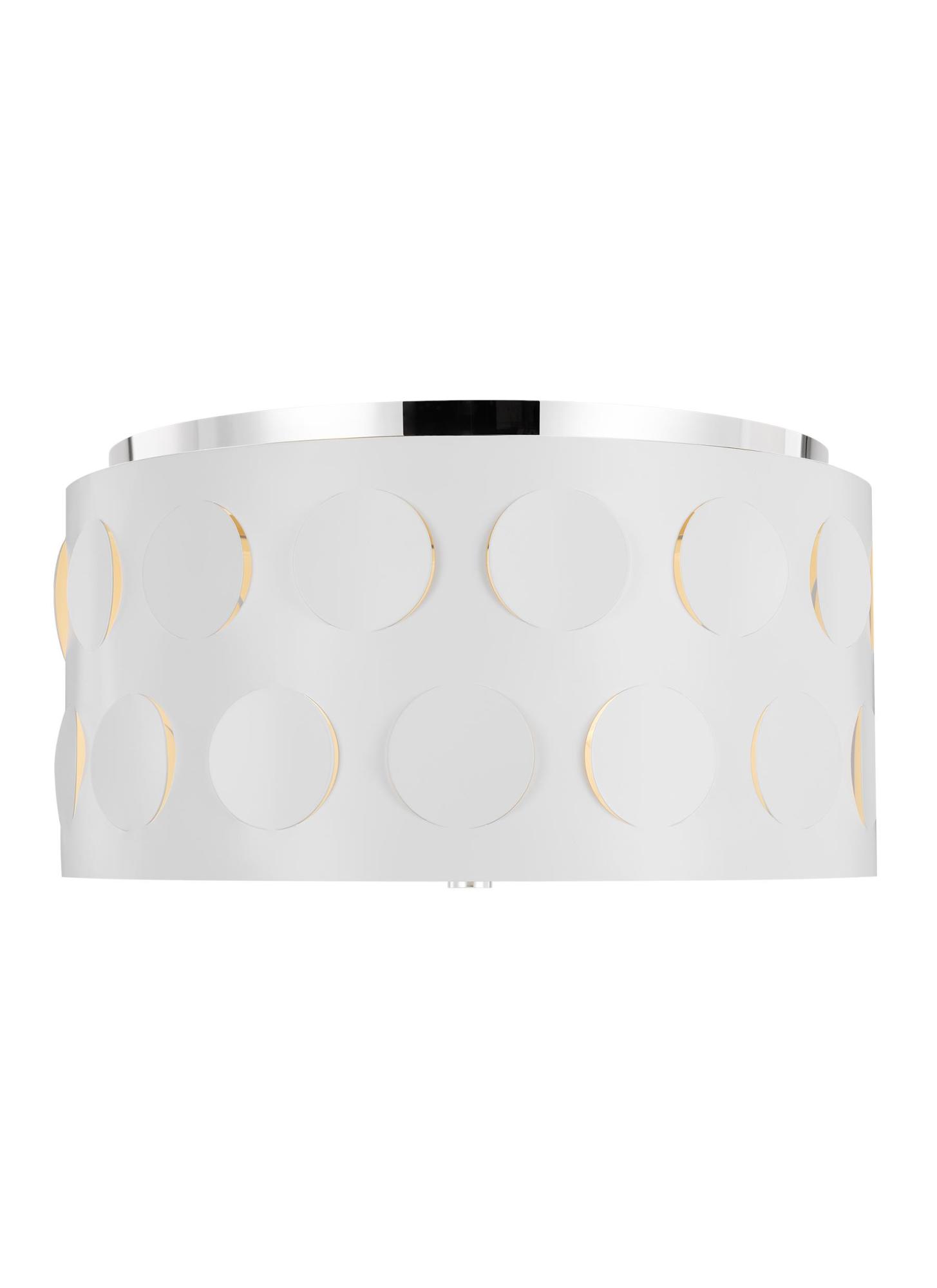 Photos - Chandelier / Lamp Visual Comfort KSF1013 Dottie 3 Light 18" Wide Flush Mount Drum Ceiling Fixture Polished Nickel Indoor Lighting Ceiling Fixt