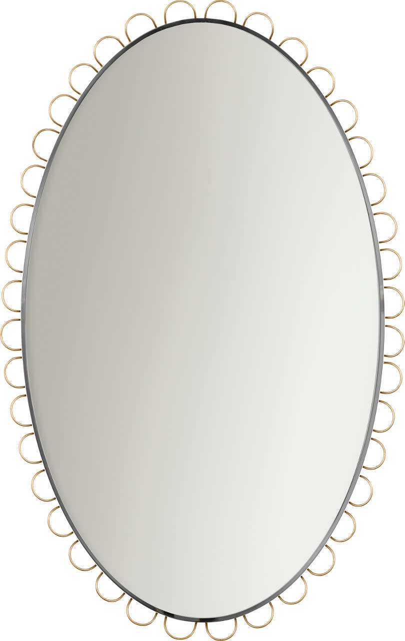 Visual Comfort KSMR103 Tirreno 23-1/2"W x 30-1/2"H Oval Flat Bathroom Mirror Gild Home Decor Mirrors Bathroom Mirror