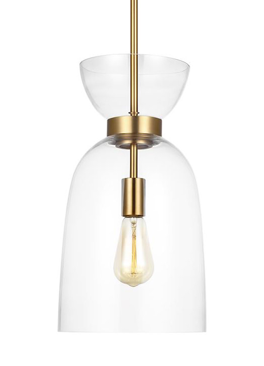 Photos - Chandelier / Lamp Visual Comfort KSP1031CG Londyn 9" Wide Mini Pendant Burnished Brass Indoor Lighting Pendants KSP1031BBSCG
